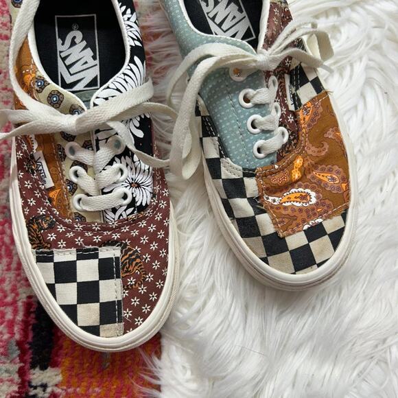 Vans Paisley Checkered Lace Up Low Top Tiger Patchwork Era Sneakers Shoes 5 - Picture 3 of 8